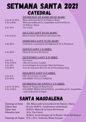 Actes Setmana Santa 2021