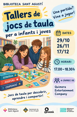 Tallers de jocs de taula per a infants i joves, a la Seu d'Urgell