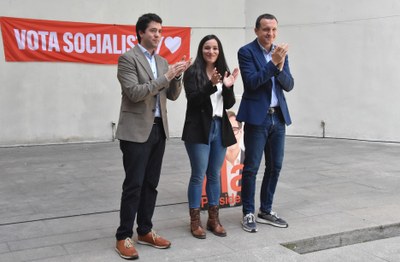 Acte polític a la Seu d'Urgell amb Òscar Ordeig, Christina Moreno i Joan Barrera