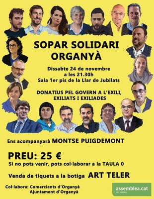 Sopar Solidari a Organyà pels exiliats