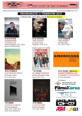 Programació del Cineclub de La Seu d'Urgell 