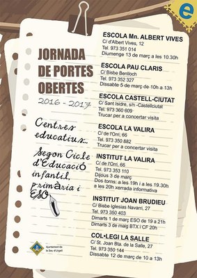Jornades de portes obertes als centres educatius 