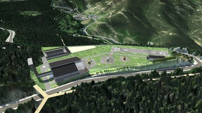 Simulació del futur heliport nacional a la Caubella (Imatge: Govern d'Andorra)