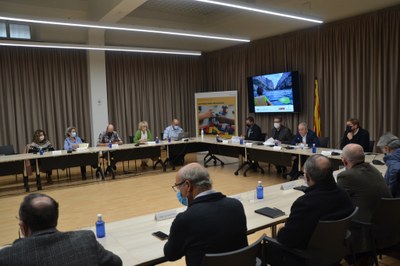 Reunió de la Comissió de seguiment del congost de Mont-rebei, a la Diputació de Lleida (Foto: Diputació de Lleida)