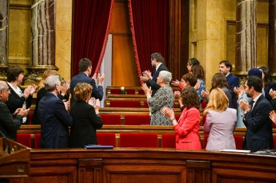 Acte en record del diputat pallarès Antoni Flores, aquest dimecres al Parlament (Foto: Parlament de Catalunya)