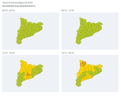 Situació meteorològica de perill (Mapes: SMC)