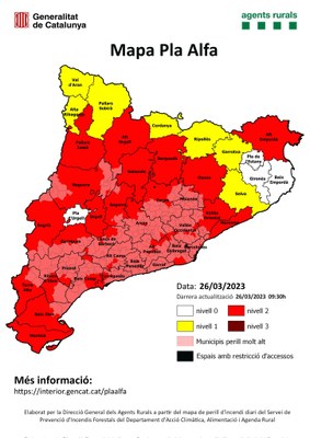 Mapa del Pla Alfa, 26/03/2023 (Agents Rurals)