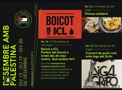 Activitats del cicle 'Desembre amb Palestina'