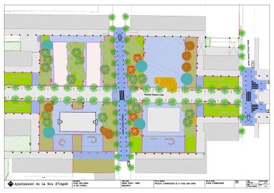 Plànol del projecte d'urbanització de la plaça Joan Sansa 