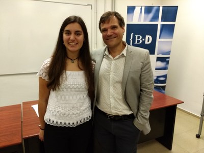 Aldara Cousillas Rúa amb Julio Quílez (Foto: INS Joan Brudieu)