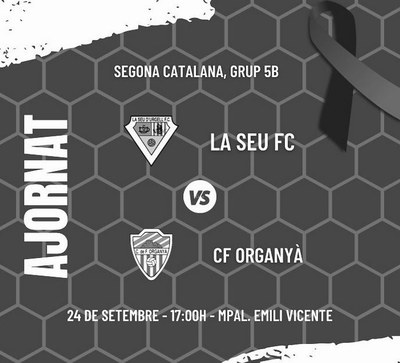 Ajornat el partit entre La Seu FC i el CF Organyà