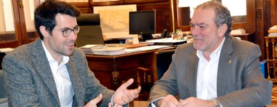 Trobada entre Albert Batalla i Joan Reñé (Foto: Diputació de Lleida)