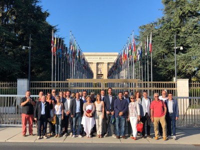 Visita d'alcaldes catalans a la seu de Nacions Unides a Ginebra (Foto: ACM)
