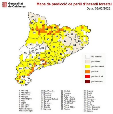 Mapa de risc d'incendi forestal 