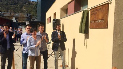 Descoberta de la placa en homenatge a Emili Vicente