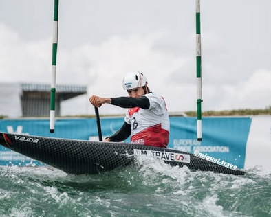 Miquel Travé, als entrenaments de l'Europeu d'eslàlom a Vaires-sur-Marne (Foto: Guille Díez-Canedo)