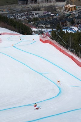 La pista Àliga del Tarter, durant les Finals de la Copa del Món FIS d'Esquí Alpí 2023 (Foto: Oriol Molas)