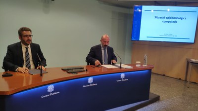 Roda de premsa d'Eric Jover i Joan Martínez Benazet (Foto: Govern d'Andorra)