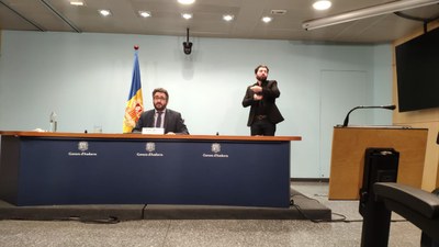 Roda de premsa d’Eric Jover (Foto: Govern d’Andorra)
