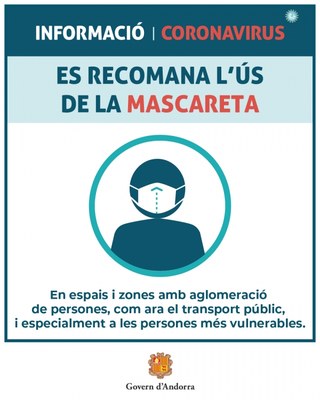 Recomanació a Andorra de l'ús de la mascareta