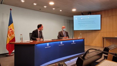 Roda de premsa de Xavier Espot i Joan Martínez Benazet (Govern d'Andorra)