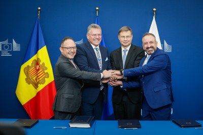 El cap de Govern d'Andorra, Xavier Espot, ha signat l'Acord d'associació amb la Unió Europea (Foto: Govern d'Andorra)