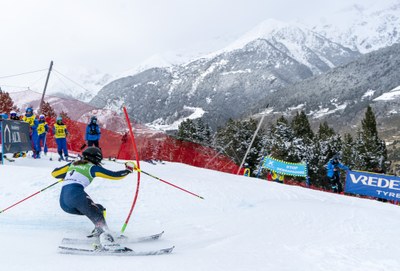 Anna Swenn Larsson, a l'eslàlom de Copa del Món d'aquest diumenge a Soldeu (Foto: Oriol Molas)