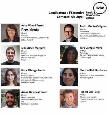 Membres de la primera executiva del PDC a l'Alt Urgell