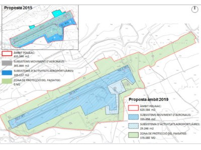 Comparativa entre la planificació anterior i la definitiva del PDUA de l'Aeròdrom de la Cerdanya (Foto: TES)