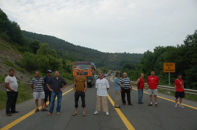 Protesta N-145 - Treballadors construcció