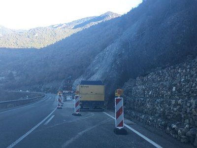 Treballs a la carretera N-260 al Pont de Bar, aquesta setmana