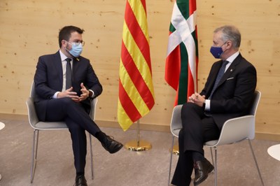 Reunió entre Aragonès i Urkulli en el marc del Consell Plenari de la CTP (Foto: ACN)