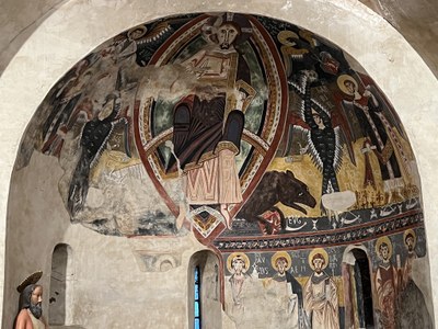 Pintures romàniques de l'església de Santa Maria de Ginestarre (Foto: ACN)