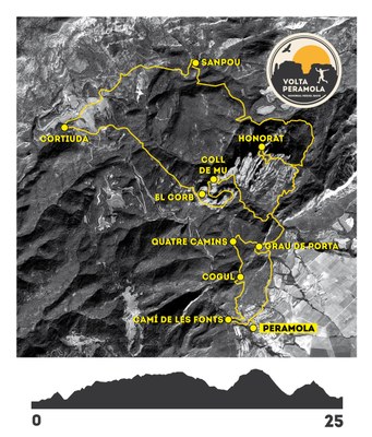 Mapa de la cursa de 25 km de la Volta Peramola