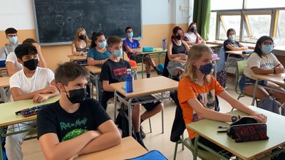 Inici del curs a l'Escola Institut d'Oliana (Foto: ACN)