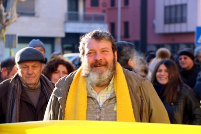 Manel Riu, el professor de Tremp, abans d'entrar al Jutjat de Tremp el 18 de gener (Foto: ACN)