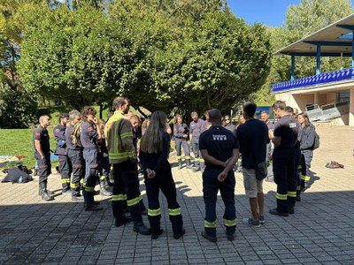 Un dels primers grups que ha fet el mòdul de rescat al medi aquàtic al Parc del Segre