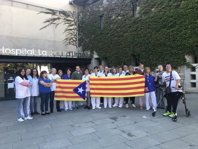 Aturada de treballadors i treballadores del Sant Hospital de la Seu contra la sentència del TS (Foto: FSH)
