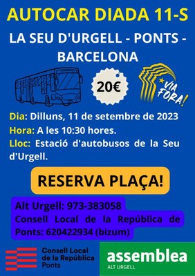 Autocar a l'Alt Urgell per assistir a la manifestació de la Diada a Barcelona