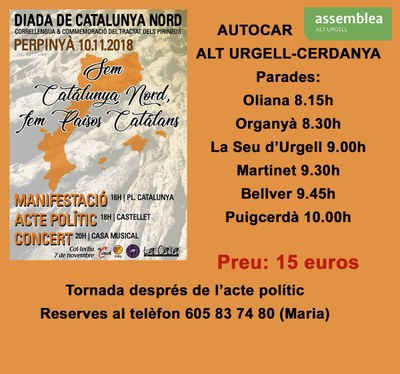 Autocar per assistir a la Diada de Catalunya Nord