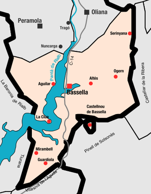 Bassella - Mapa del municipi