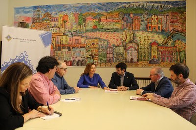 Reunió amb Olga Gelabert, a l'Ajuntament de la Seu, per la candidatura de Patrimoni de la Humanitat