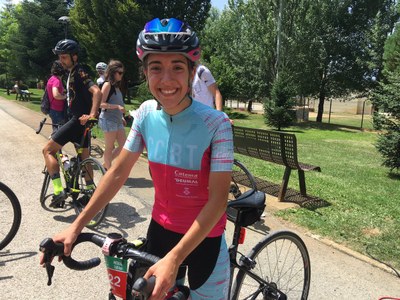 Berta Guàrdia, a la meta de la Cerdanya Cycle Tour, a Alp