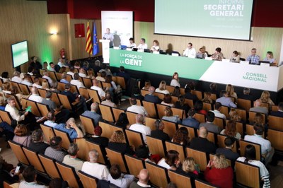 Intervenció de Jordi Turull al Congrés Nacional de Junts per Catalunya, aquest dissabte a Bolvir (Foto: ACN)