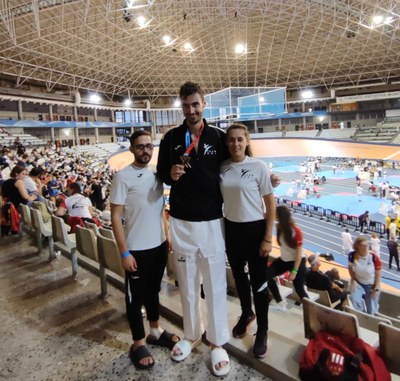 Aleix Orrit, amb la medalla de bronze obtinguda a València
