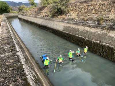 Tasques de manteniment al canal de Gavet (Foto: ACN)