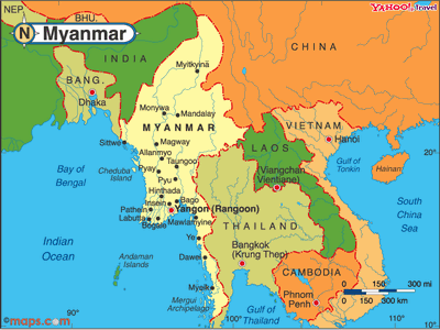 Mapa de Myanmar