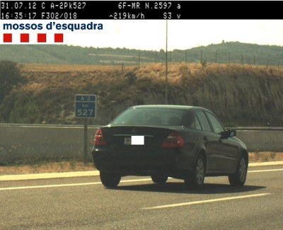 Cotxe 'caçat' pel radar 