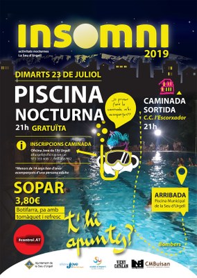 Caminada i piscina nocturna, en el marc del programa INSOMNI