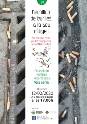 Acció de recollida de burilles a la Seu d'Urgell